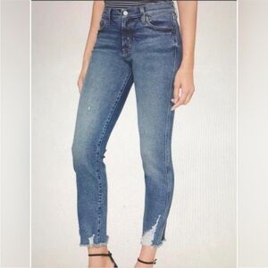 GAP High Rise Slim Straight Jeans with Distressed Detail Mid Rise Women’s 26 NWT